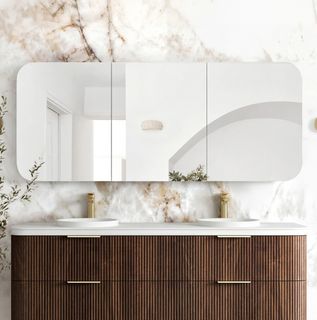 Newport 1800x750 Sable Walnut Shaving Cabinet