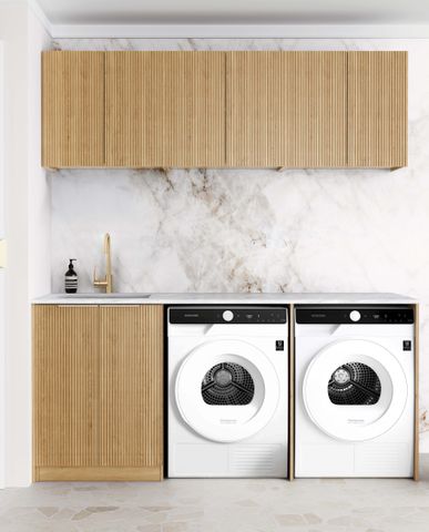Havana Fluted Woodland Oak Laundry Kit 1960x600x2100