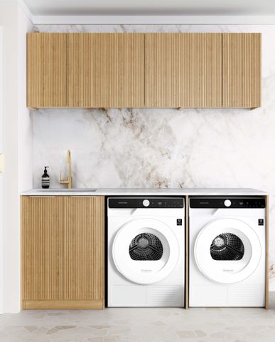 Havana Fluted Woodland Oak Laundry Kit 1960x600x2100