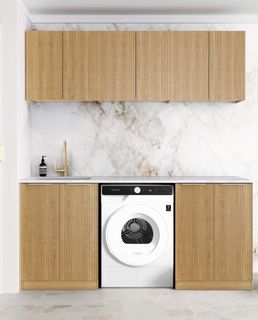 Laundry Kit 1960B Havana Fluted Woodland Oak with Natural Carrara Marble Top