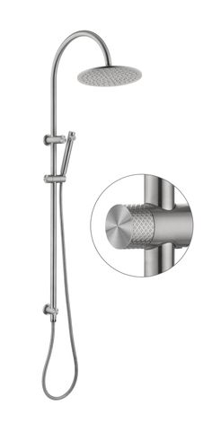 Celine Twin Shower Combo Brushed Stainless Steel