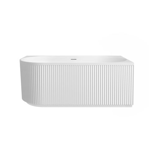 Attica Havana Right Corner 1500 Matte White Fluted Bath with Overflow