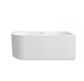 Attica Havana Right Corner 1500 Matte White Fluted Bath with Overflow