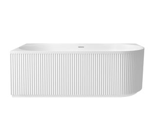 Attica Havana Left Corner 1700 Matte White Fluted Bath with Overflow