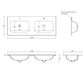 Chloe 1200x465 Silk Matte White Top with Double Basins