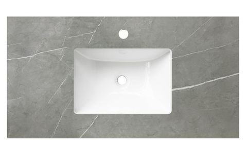 Rock Plate Stone 600x465x15 Amani Grey - with Undermount Basin - 12 O'clock Taphole