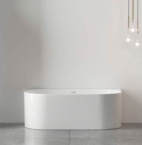 Attica Noosa Fluted 1700 Gloss White BTW Multi-fit Bath with Overflow