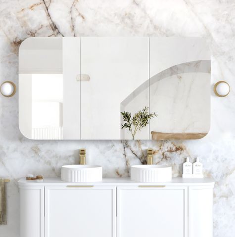 Newport 1500x750 White Shaving Cabinet