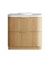 Havana 900mm Woodland Oak Fluted Floorstanding Curve Vanity with Round Basin Moulded Top