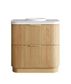 Havana 900mm Woodland Oak Fluted Floorstanding Curve Vanity with Round Basin Moulded Top