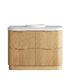Havana 1200mm Woodland Oak Fluted Floorstanding Curve Vanity with Round Basin Moulded Top