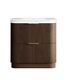 Havana 900mm Sable Walnut Fluted Floorstanding Curve Vanity with Square Basin Moulded Top