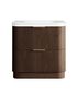 Havana 900mm Sable Walnut Fluted Floorstanding Curve Vanity with Square Basin Moulded Top