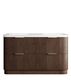 Havana 1500mm Sable Walnut Fluted Floorstanding Curve Vanity with Square Basin Moulded Top