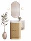 Havana 600mm Woodland Oak Fluted Floorstanding Curve Vanity with Square Basin Moulded Top