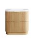 Havana 900mm Woodland Oak Fluted Floorstanding Curve Vanity with Square Basin Moulded Top