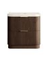 Havana 900mm Sable Walnut Fluted Floorstanding Curve Vanity with Sand Dune Top