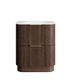 Havana 750mm Sable Walnut Fluted Floorstanding Curve Vanity with Chloe Silk Top