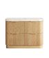 Havana 1200mm Woodland Oak Fluted Floorstanding Curve Vanity with Sand Dune Top