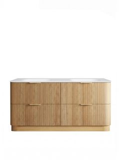 Havana 1800mm Woodland Oak Fluted Floorstanding Curve Vanity with Chloe Silk Top
