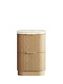 Havana 600mm Woodland Oak Fluted Floorstanding Curve Vanity with Sand Dune Top