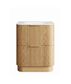 Havana 750mm Woodland Oak Fluted Floorstanding Curve Vanity with Chloe Silk Top