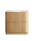 Havana 900mm Woodland Oak Fluted Floorstanding Curve Vanity with Chloe Silk Top