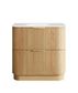 Havana 900mm Woodland Oak Fluted Floorstanding Curve Vanity with Chloe Silk Top