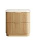 Havana 900mm Woodland Oak Fluted Floorstanding Curve Vanity with Sand Dune Top