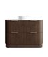 Havana 1200mm Sable Walnut Fluted Floorstanding Curve Vanity with Pure White Top