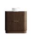 Havana 900mm Sable Walnut Fluted Floorstanding Curve Vanity with Pure White Top
