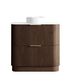 Havana 900mm Sable Walnut Fluted Floorstanding Curve Vanity with Pure White Top