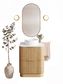 Havana 750mm Woodland Oak Fluted Floorstanding Curve Vanity with Pure White Top