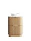 Havana 600mm Woodland Oak Fluted Floorstanding Curve Vanity with Pure White Top