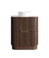Havana 750mm Sable Walnut Fluted Floorstanding Curve Vanity with Cloudy Carrara Top