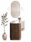 Havana 600mm Sable Walnut Fluted Floorstanding Curve Vanity with Cloudy Carrara Top