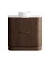 Havana 900mm Sable Walnut Fluted Floorstanding Curve Vanity with Cloudy Carrara Top