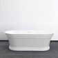 Hampton 1700x800x560 Matte White Bathtub with Overflow