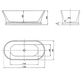 Hampton 1700x800x560 Matte White Bathtub with Overflow
