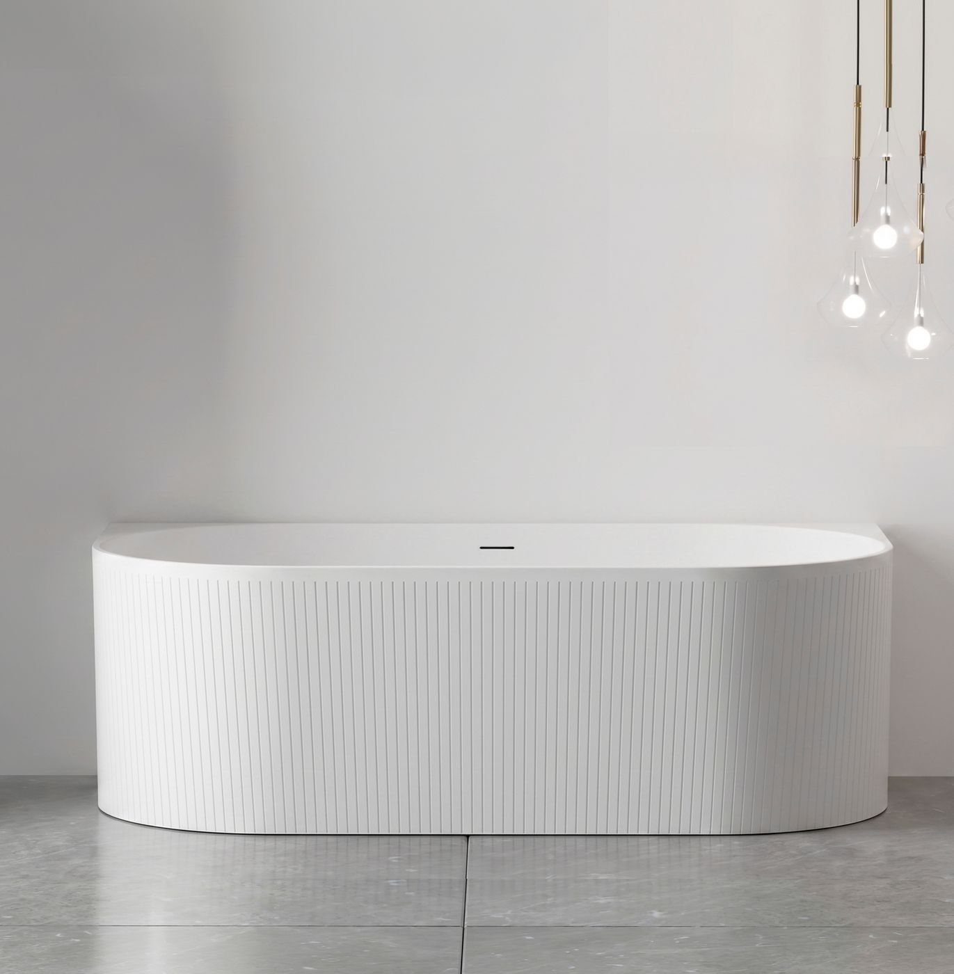 Attica Noosa Fluted 1700 Matte White BTW Multi-fit Bath with Overflow