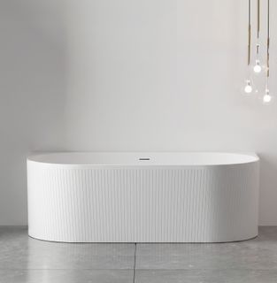 Attica Noosa Fluted 1700 Matte White BTW Multi-fit Bath with Overflow