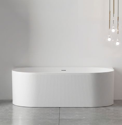 Attica Noosa Fluted 1700 Matte White BTW Multi-fit Bath with Overflow