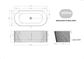 Attica Noosa Fluted 1700 Matte White BTW Multi-fit Bath with Overflow