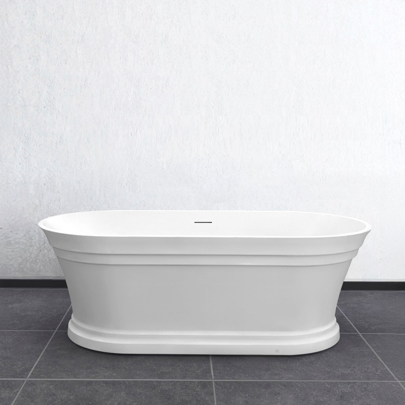 Hampton 1500x750x560 Matte White Bathtub with Overflow