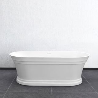 Hampton 1500x750x560 Matte White Bathtub with Overflow
