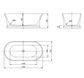 Hampton 1500x750x560 Matte White Bathtub with Overflow