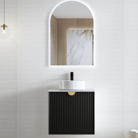 Marlo 600mm Matte Black Wall Hung Vanity