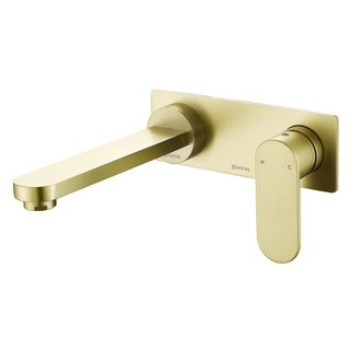 Vetto Lead Free Wall Basin Mixer Brushed Gold