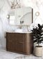 Havana Fluted 1200mm Sable Walnut Floorstanding Curve Vanity
