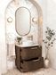 Havana Fluted 600mm Sable Walnut Floorstanding Curve Vanity